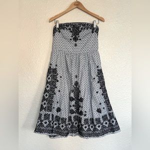 Moulinette Soeurs Anthropologie Embroidered Dress Strapless Women’s Size 4